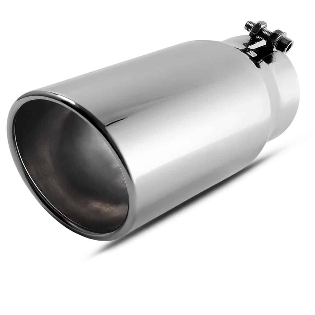 LCGP 5 Inlet x 6 Outlet x 15 Overall Length Clamp On Stainless Steel Universal Polished Diesel Exhaust Tailpipe Tip 5 Inch Inlet Exhaust Tip